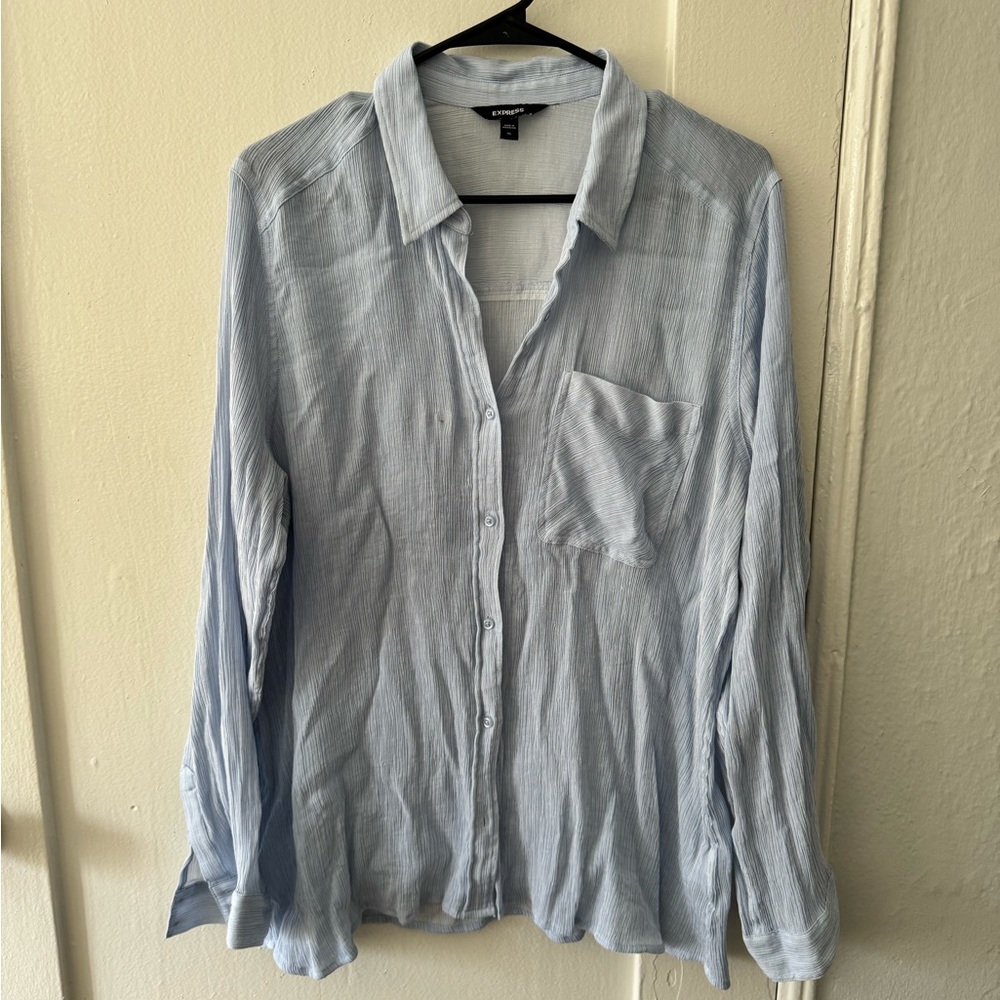 Light blue button up